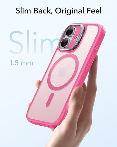 Vista 100 de ESR - Funda para iPhone 15 compatible con MagSafe, funda protectora de grado militar con soporte integrado, cubierta trasera resistente a
