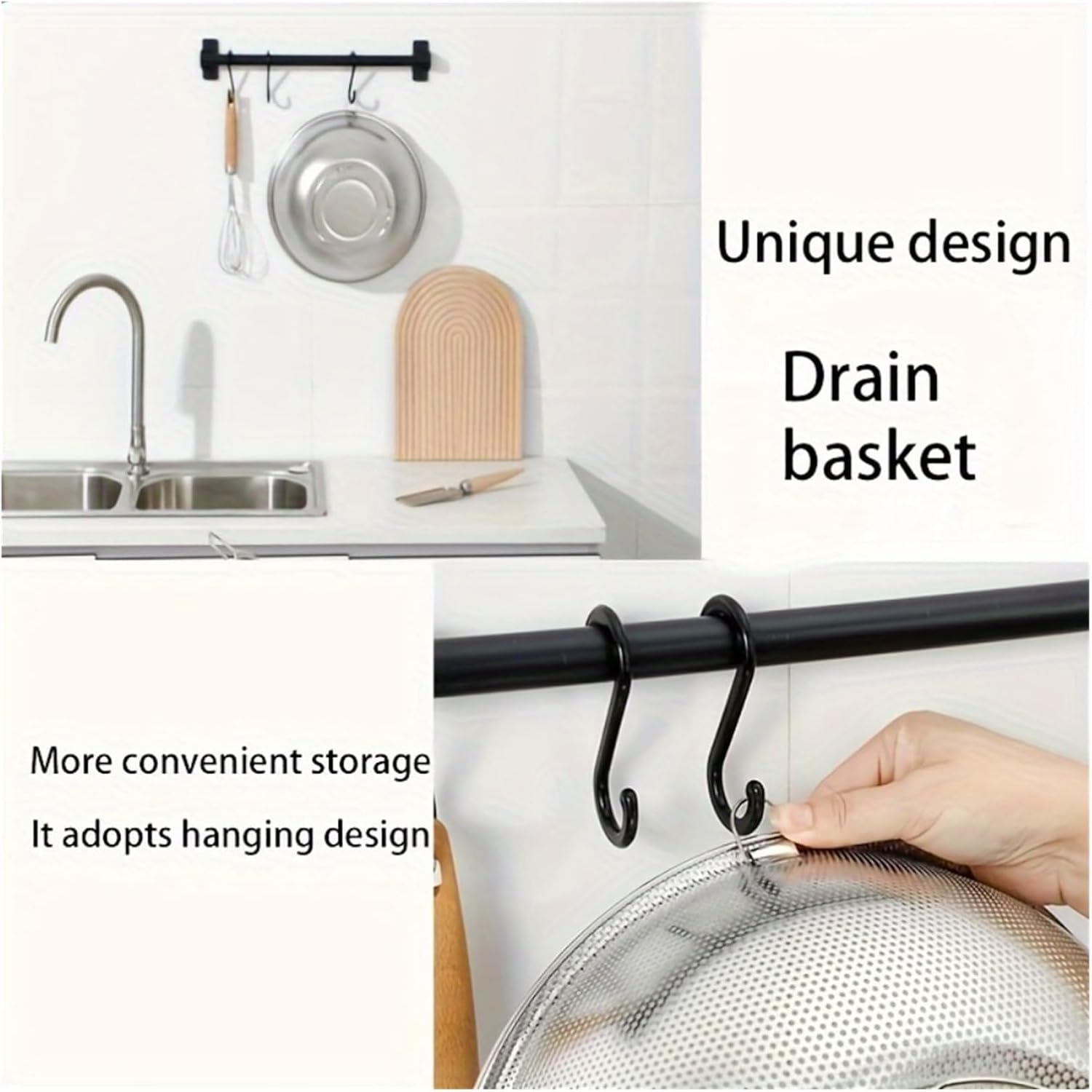 Fit for 5pcs Stainless Steel Kitchen Colander Set - Strainer Sieve Baskets for Cooking and Food Preparation
