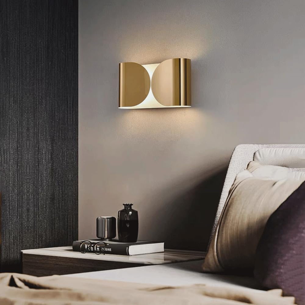 Lampada da parete scandinava in acciaio inossidabile Modello di design Lampada da casa Lampada da parete di lusso Soggiorno Corridoio Applique decorative Apparecchio di illuminazione montato su arte i