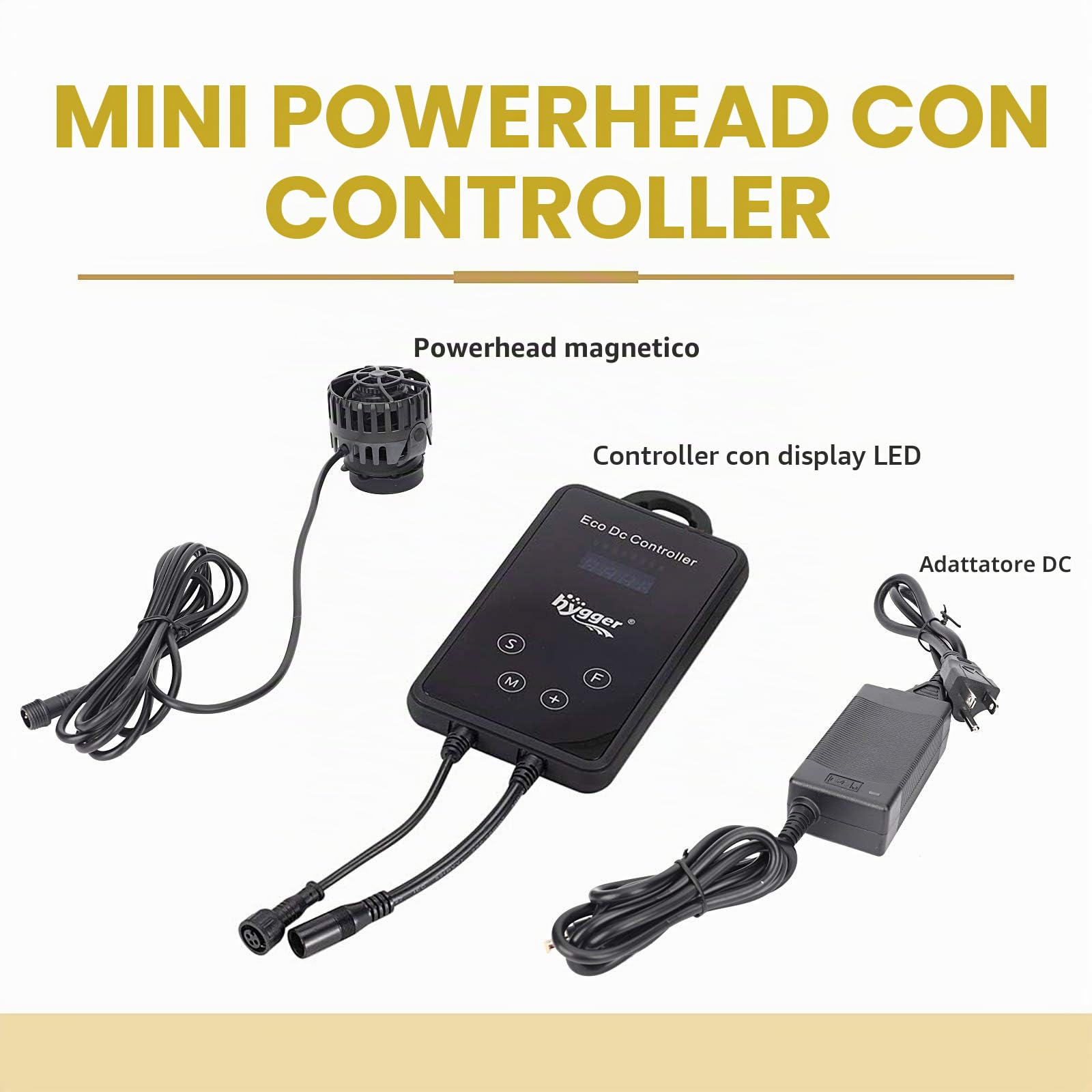hygger Mini pompa a onda per acquario, pompa DC magnetica con regolatore LED, Wave Pump, pompa di circolazione 6000 L/H, Wavemaker per flusso dell'acquario, pompa di flusso, per acqua dolce e salata