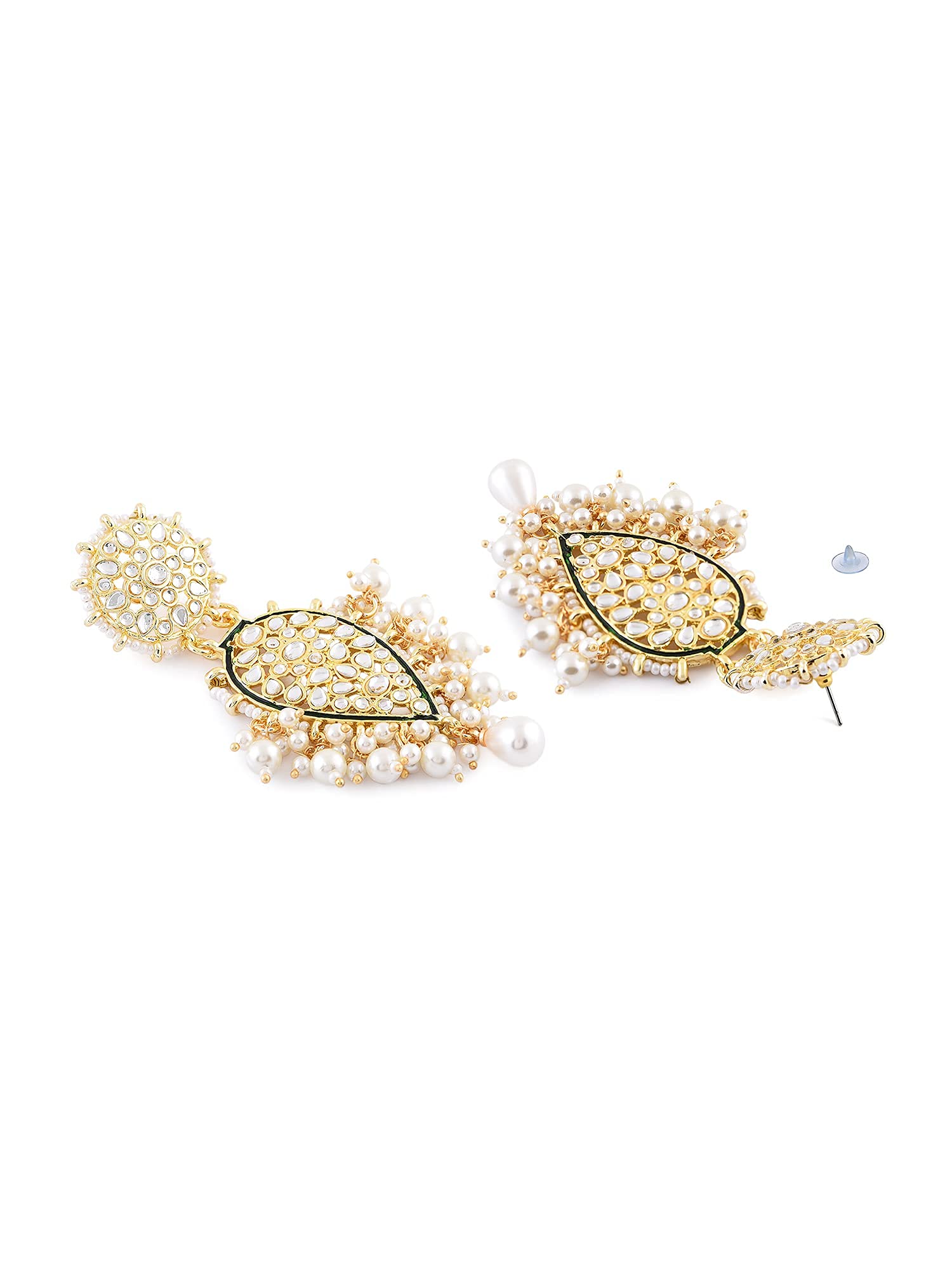 Traditional Kundan Dangle Earring & Maangtikka Set For Women
