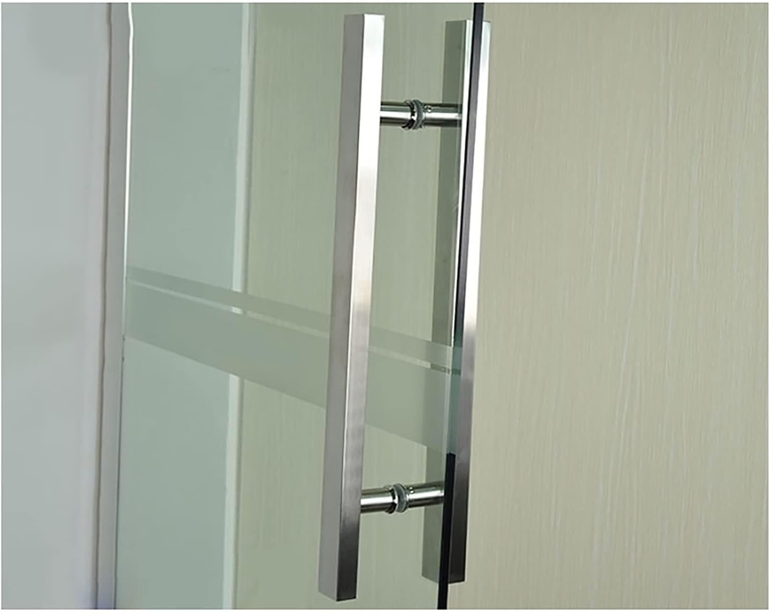 Gate Hardware Glass Door Brushed Stainless Steel Square Tube Handle Home Office Push-Pull Door Handrail Sliding Door Handle Hardware Accessories (Size : 600x400mm)
