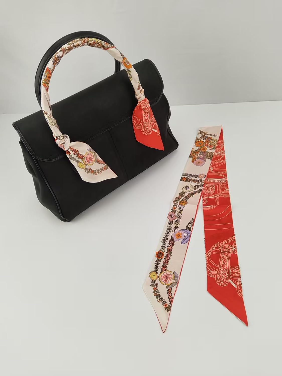 100% Mulberry Silk Twill Scarf, 2 * 34in Skinny Ribbon for Hair, Bags, Wrinist & Waist