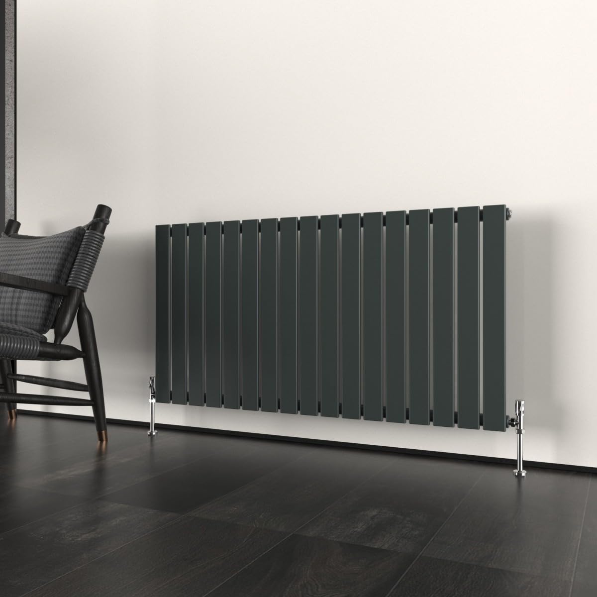 T&K 600x1156mm Horizontal Radiator Anthracite Flat Panel Radiator Single Panel Designer Radiator Modern Central Heating Rads