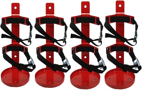 Soporte de metal para extintor de incendios, resistente, compatible con extintores de incendios de 5 libras (5 libras, 4 piezas)