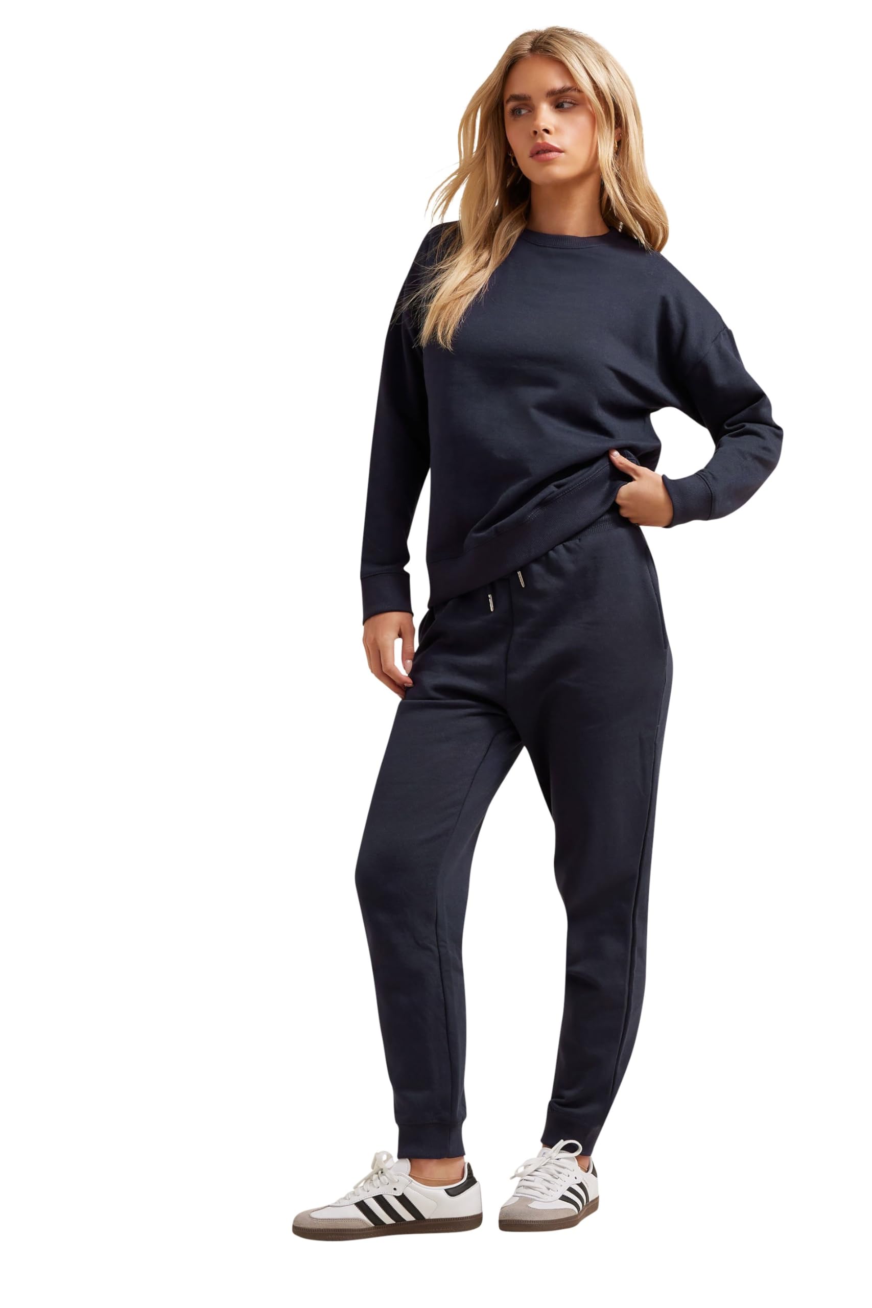 PixieGirl Women's Petite Cuffed Joggers - Dark Blue - Size 16