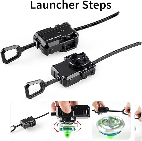 Miniatura 3 de Battling Top Burst Gyro Toy Set de regalo para niños a partir de 6 años, juguete de combate, juego de batalla, 3 tapas giratorias con lanzador y