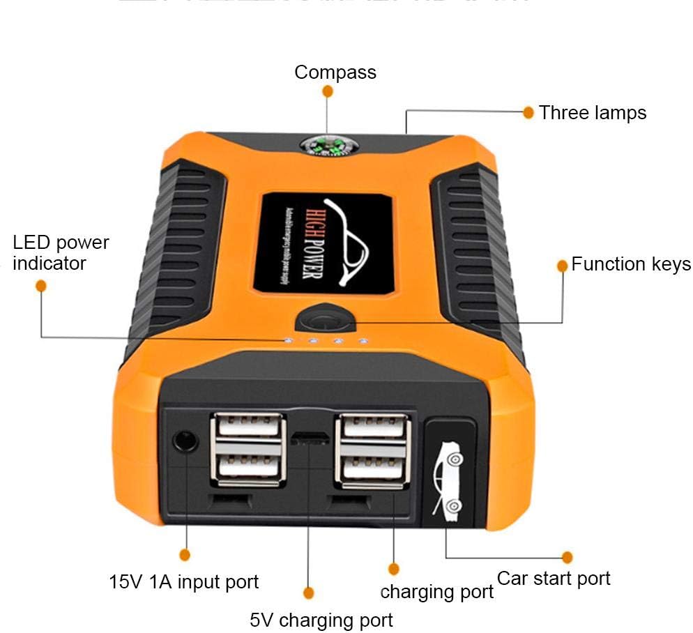 Battery Jump Starter-20000Mah 600A Peak Car Battery Charger with IC Power Management Built-in Power Indicator LCD Display Automotive Battery (US Plug)