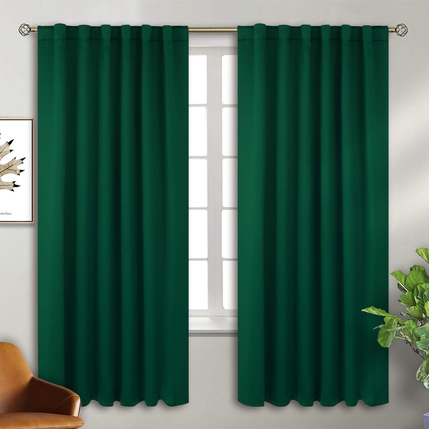 BGment Emerald blackout curtains, 2 panels 52x72