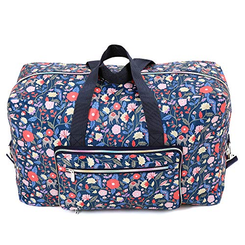 Image of 22 inch Foldable Large Travel Duffel Duffle Bag Sports Gym Tote Bag For Women Overnight Carryon Weekend Bag Shoulder Bag Water Resistant, little flower, Large, Travel Bag