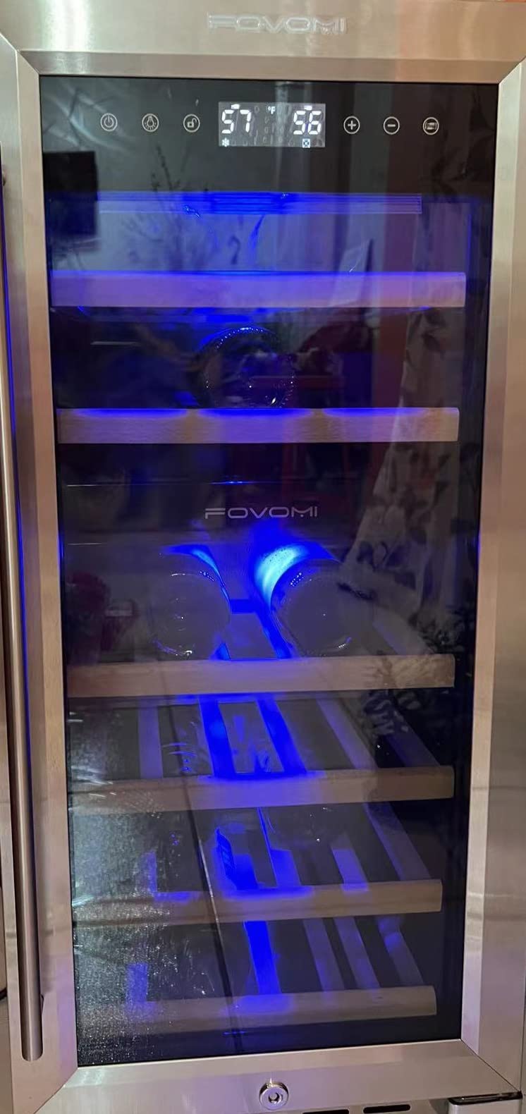 53/mo Finance FOVOMI 20" Wine Cooler Refrigerator 52 Bottles