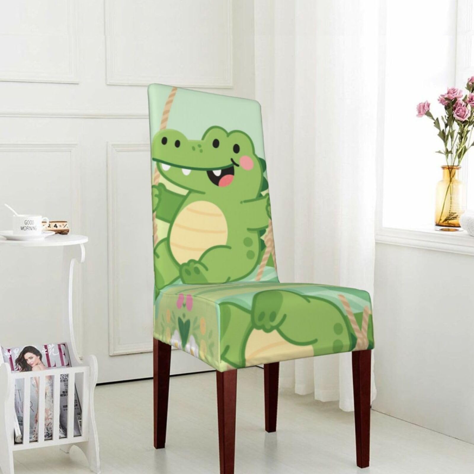 FekiLoot Stretch Dining Room Chair Covers Removable Washable Parsons Chair Slipcovers Alligator Chair Seat Protector Cover for Hotel, Office, Ceremony, Banquet, Wedding Party