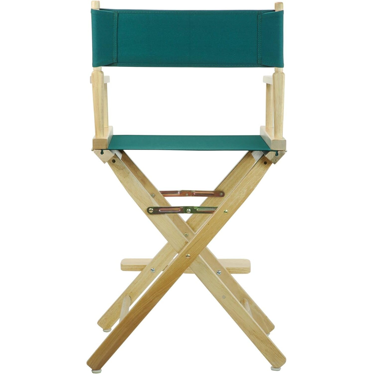 HomeStock Antique Appeal 24-Inch Counter Height Director s Chair with Natural Frame and Hunter Green Canvas - Foldable Solid Wood Chair for Home or Events