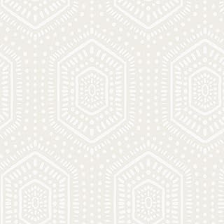 Heroad Peel and Stick Wallpaper Boho Beige Neutral Geometric Removable W...