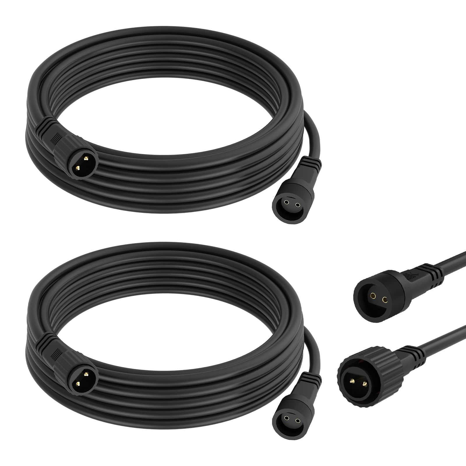 2 Pack 2 Pin Outdoor Lights Extension Cable 5M/16.4FT