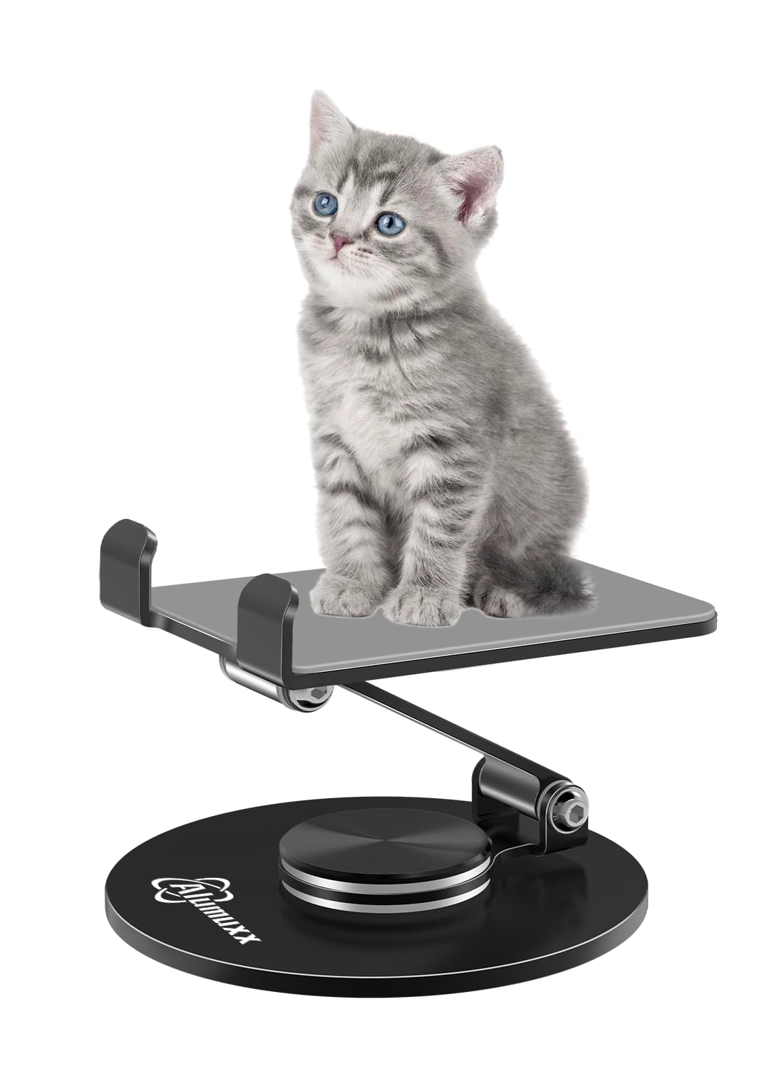 Alumuxx Cell Phone Stand - 1.7 lbs Innovative Load Capacity - with Patented RockSolid & 720°Rotating Structure - Lifetime Phone Stand Warranty - Fits