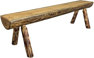 Montana Woodworks Glacier Country Wood Log Bench, 4 Foot, Exterior Stain...