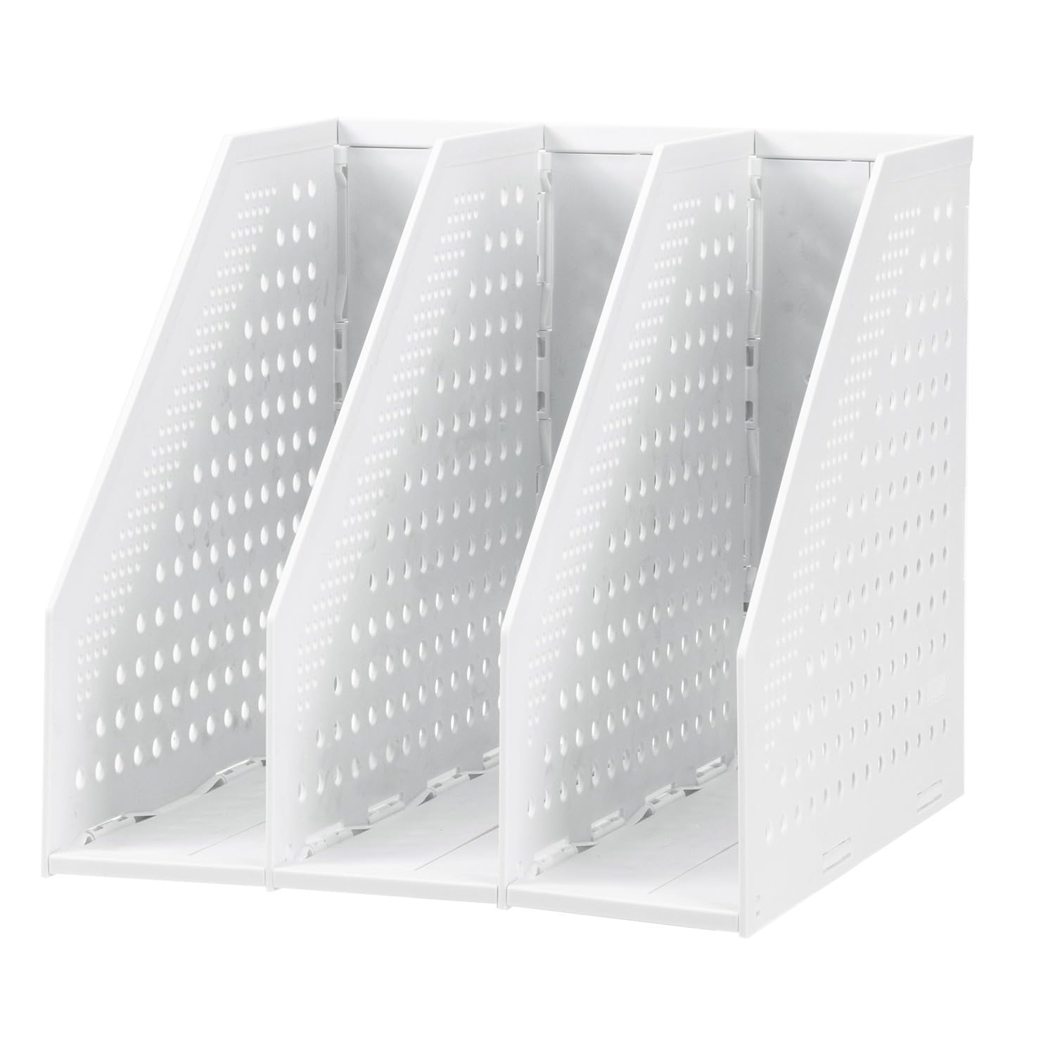 deli W78995 Collapsible 3 Compartments File Rack Desk Organiser for Office Desk - White (B0881V4YXK) Amazon Price History, Amazon Price Tracker