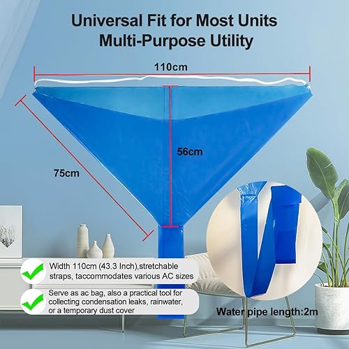 Miniatura 6 de Bolsa de limpieza Split Ac con amplia apertura y manguera integrada, bolsa de recolección de agua reutilizable a prueba de fugas para limpieza de