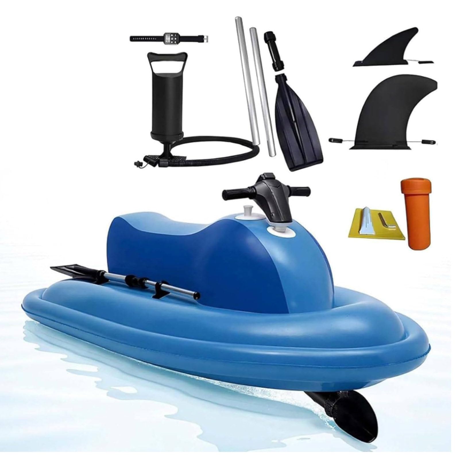 Oiyekntd 2-Person Electric Underwater Jet Boat with Dual Safety Fins- 3-9km/H Speed, 130min Runtime, 3.5h Quick Charge, Inflatable Jet Ski for Adults, Pool, Lake & Ocean Fun 700W16A