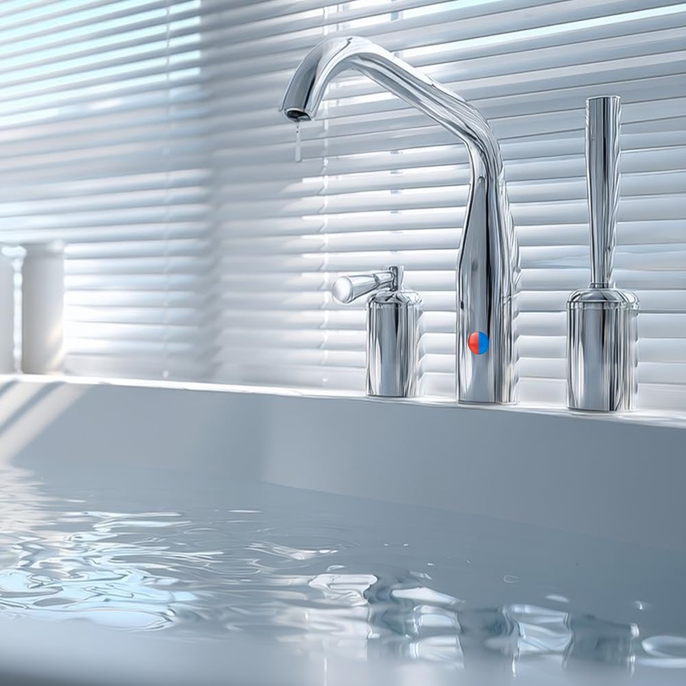 NBEADS 60 pz Adesivi per Acqua Calda e Fredda, Etichette Autoadesive per Acqua Calda e Fredda in PVC per Rubinetti, per Bagno e Cucina, 10mm di Diametro