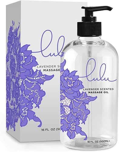 Lulu Aceite de masaje de lavanda con aceites de jojoba y lavanda, aceite corporal nutritivo aromático no graso, piel suave y relajación,