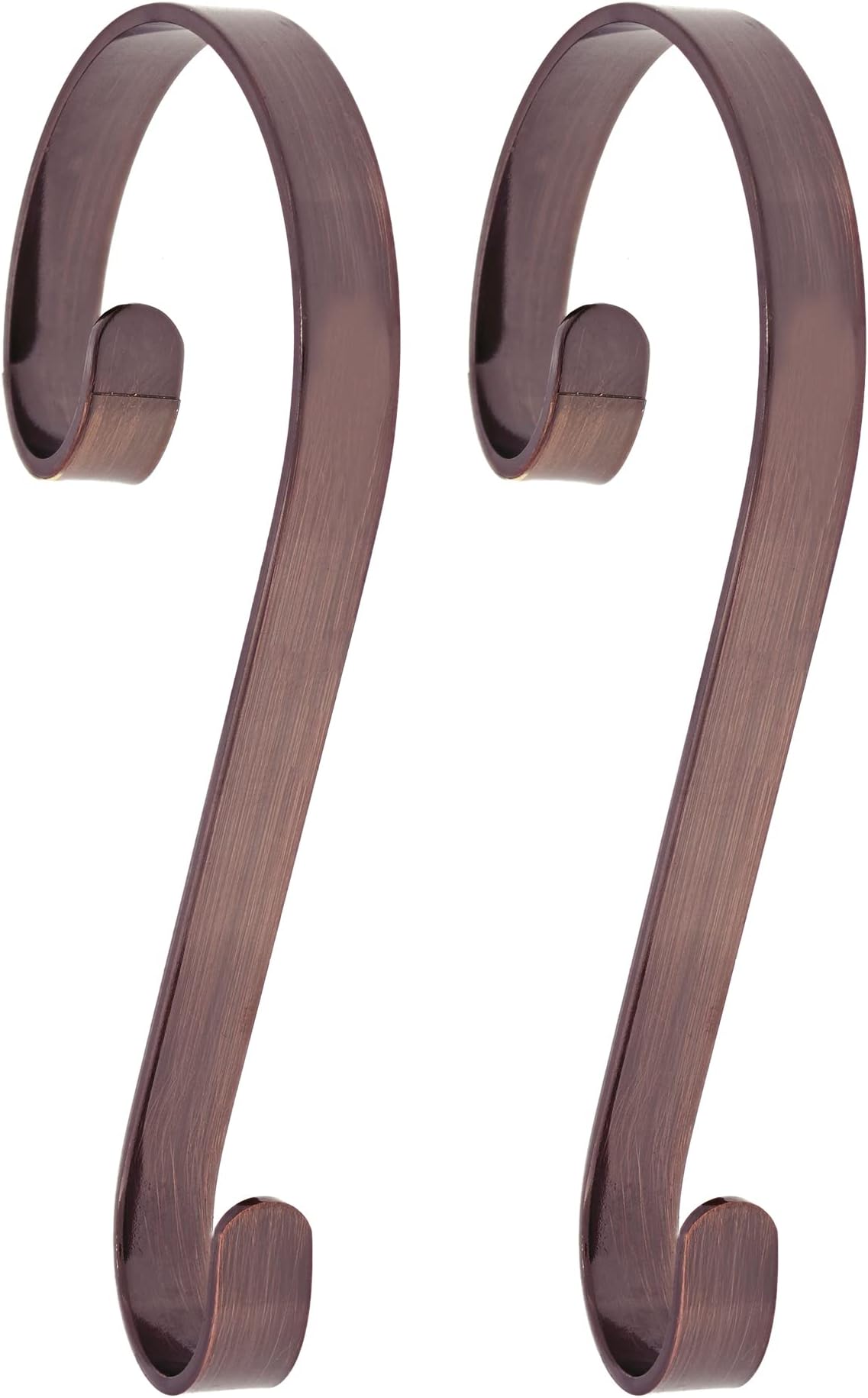 Haute Decor Stocking Scrolls Stocking Hanger- 2 Pack (Oil-Rubbed Bronze Metal) - Hang Christmas Stockings from mantels of All Shapes and Sizes
