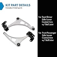 Vista 2 de TRQ Juego de 2 piezas de brazo de control delantero inferior del conductor y del pasajero y rótula compatible con Acura MDX 2014-2020 Honda Passport