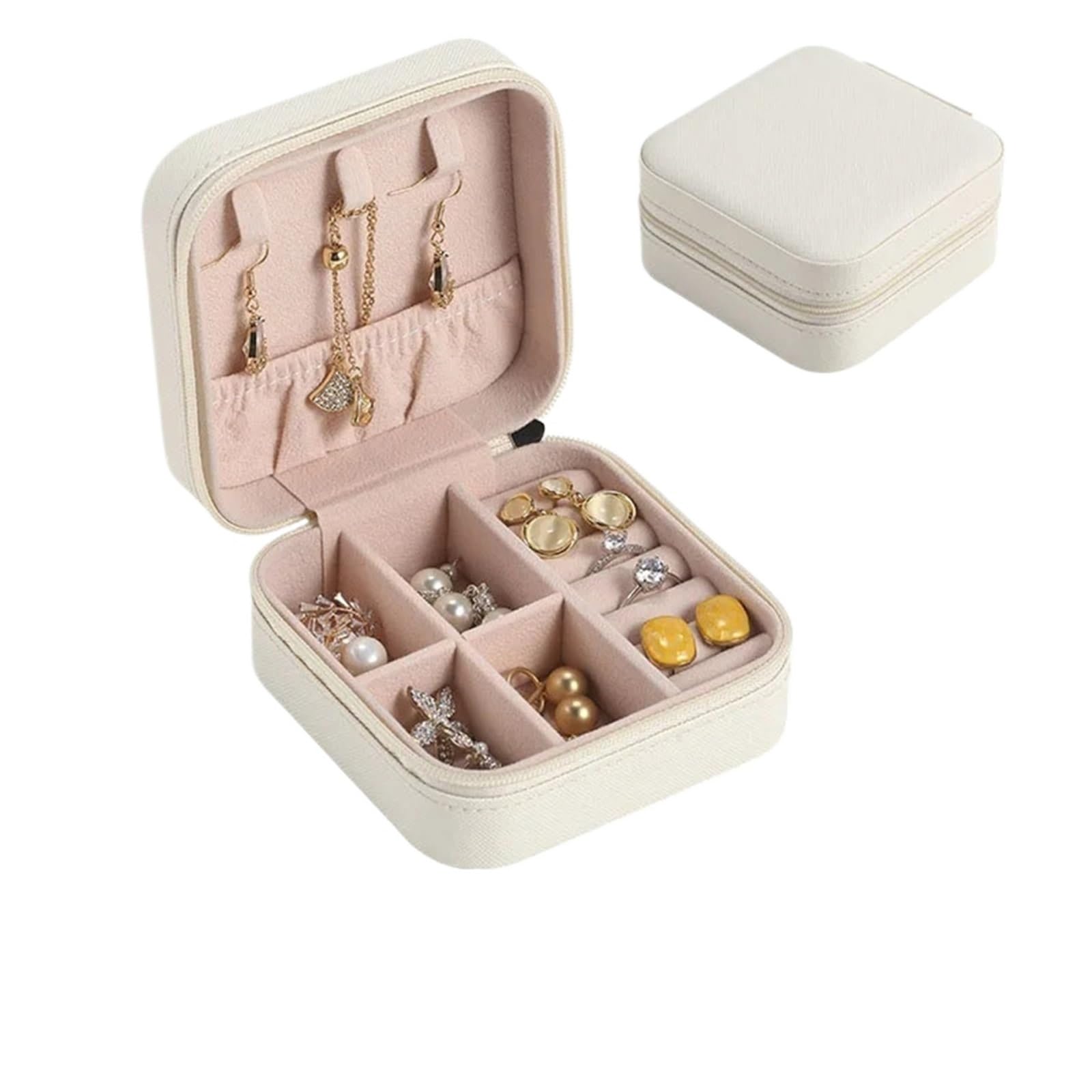 2PCS Simple Jewelry Box Travel Necklace Ring , Portable for Earrings, Rings