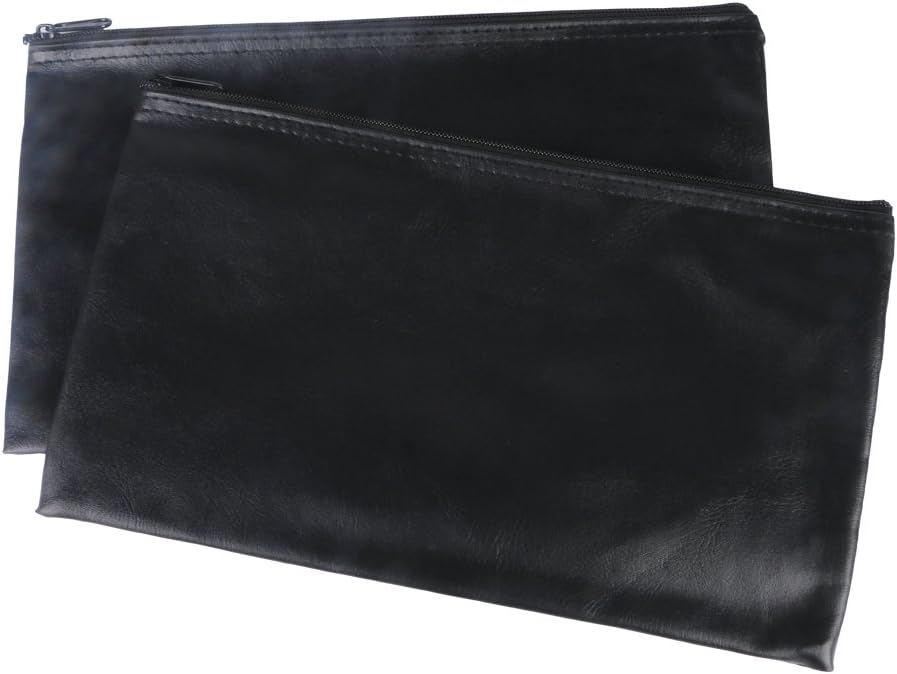 Eagle Security Bank Deposit Zipper Coin Bag, Money Bag, 11×6-Inches, 2-pack, Black