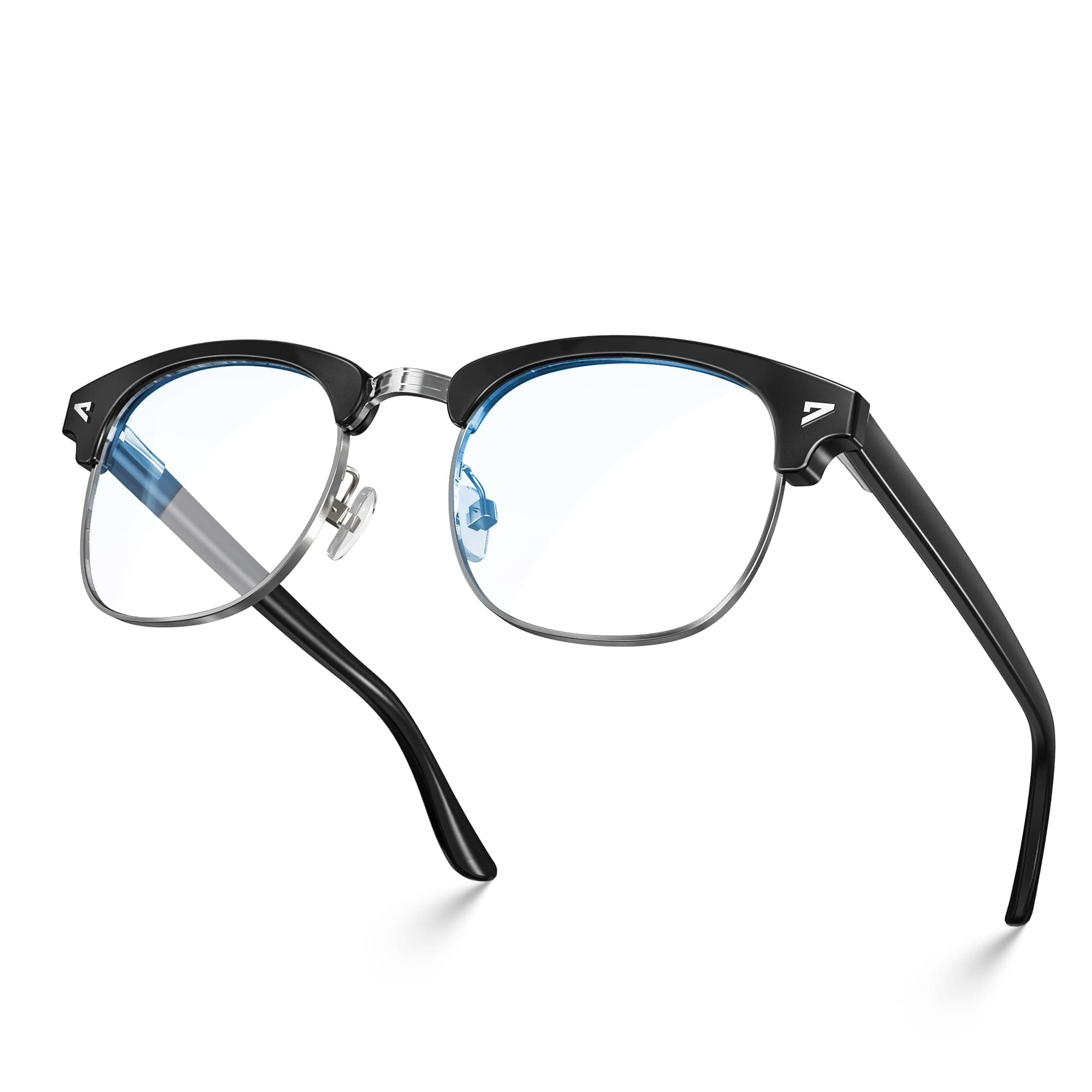 Blaulicht-blockierende Brille mit Anticomputer-Blendung, für Gaming und Lesen, für Damen und Herren, schwarz, Large