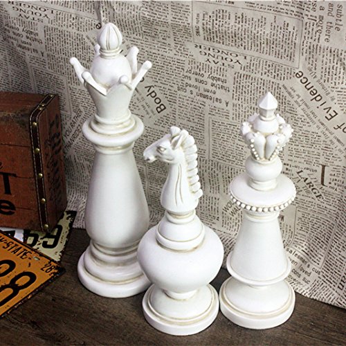 Échecs blancs rétro décor américain pour salon et bureau - 2