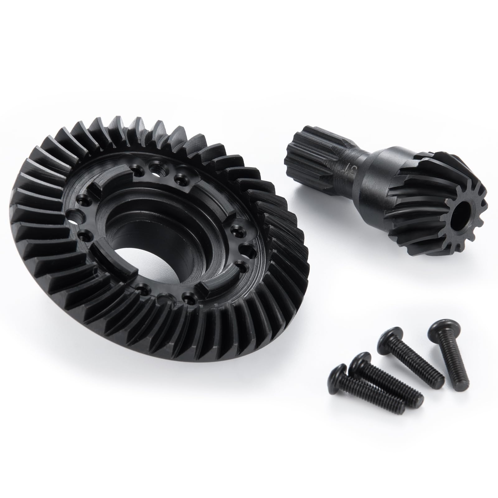 Juego de engranajes diferenciales delanteros y traseros de acero 13T 42T para coche RC 1:5 Tra-xxas X Maxx 6S / X Maxx 8S / XRT 8S Monster Truck mejoras (engranaje de piñón trasero + anillo