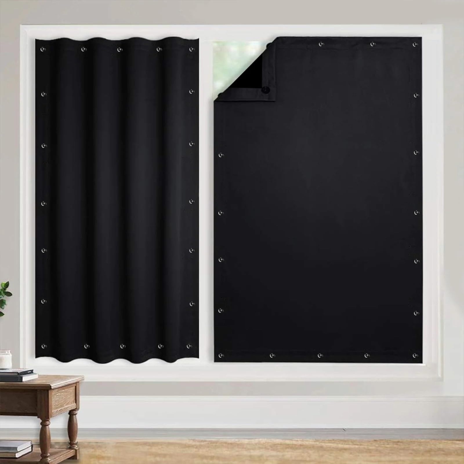 Verdunklungsrollo ohne Bohren Verdunkelungsvorhang for Fenster, mit Saugnäpfen, tragbar, abnehmbar, for Wohnzimmer, Schlafzimmer Verdunklungsrollo(Beige)