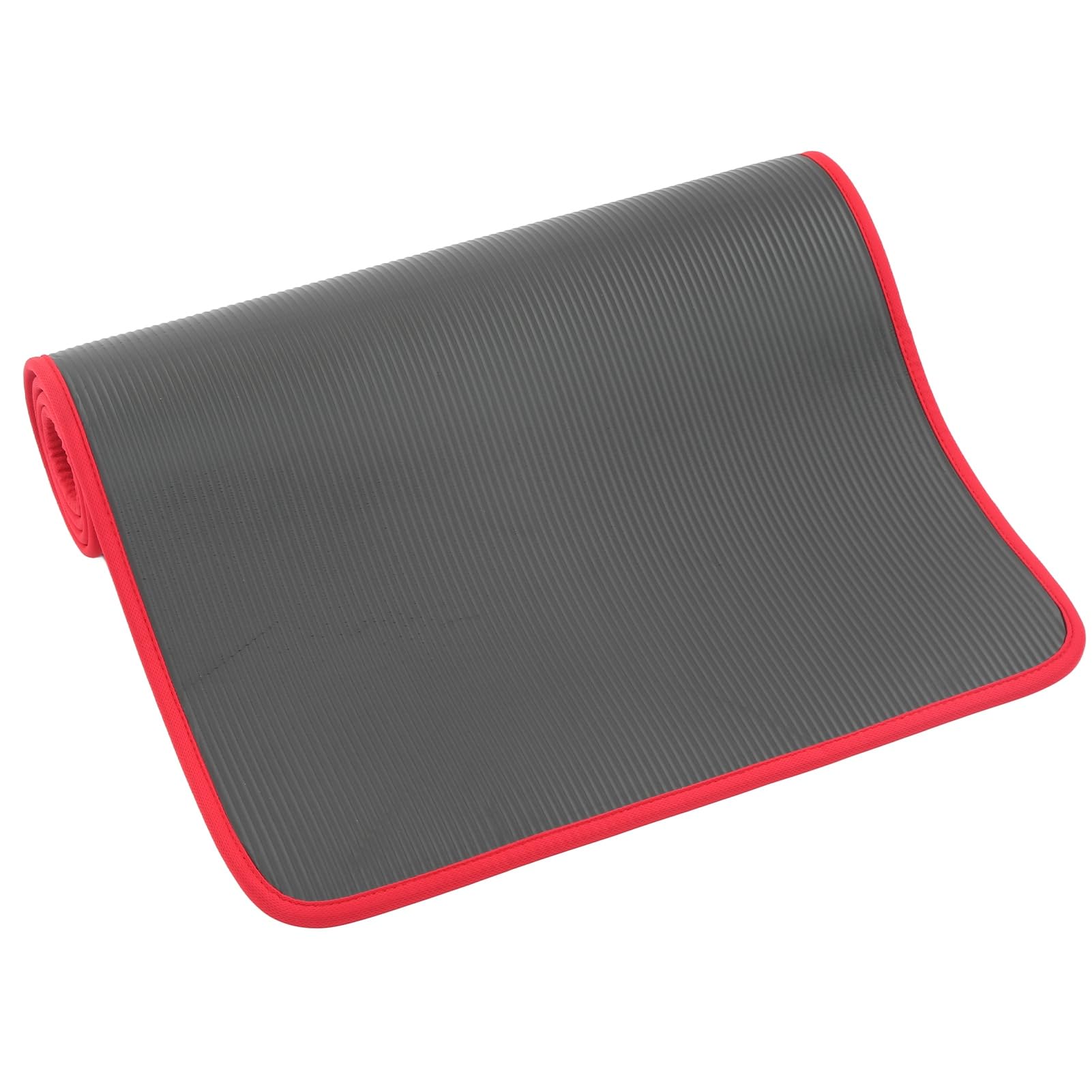 Generic Estera de Yoga Gruesa, Estera de Ejercicios para el Hogar Antideslizante Insonorizada para Bailar, TPE Negro de 10 Mm con Líneas de Alineación