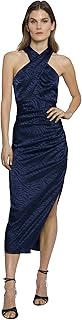 Halter High Neck Midi Empire Waist Cocktail Dresses for Women - Buy now