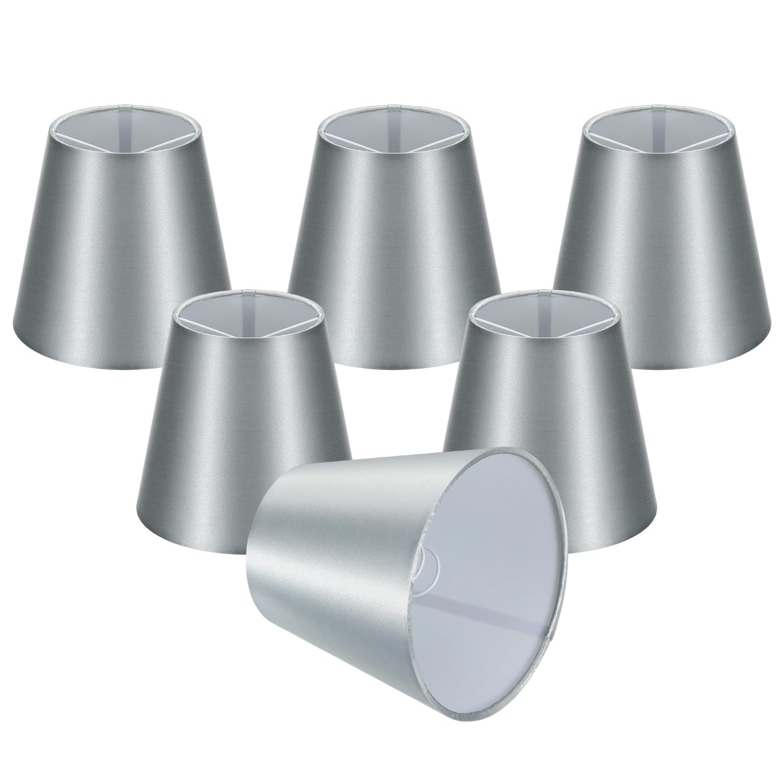 VIAPUICE Empire-Fabric Lamp Shade Set of 6,4"x 6"x 5"-Light Blue