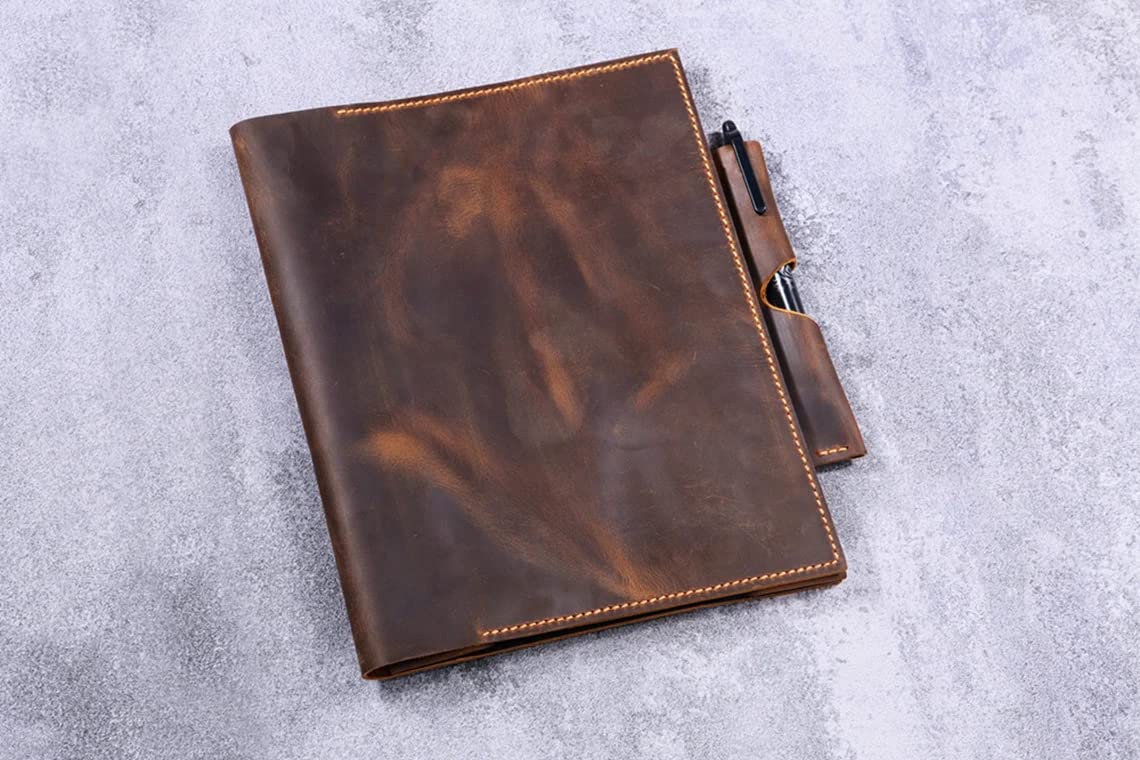 Amazon.com: Handcrafted Rugged Leather Folio Cover Case for