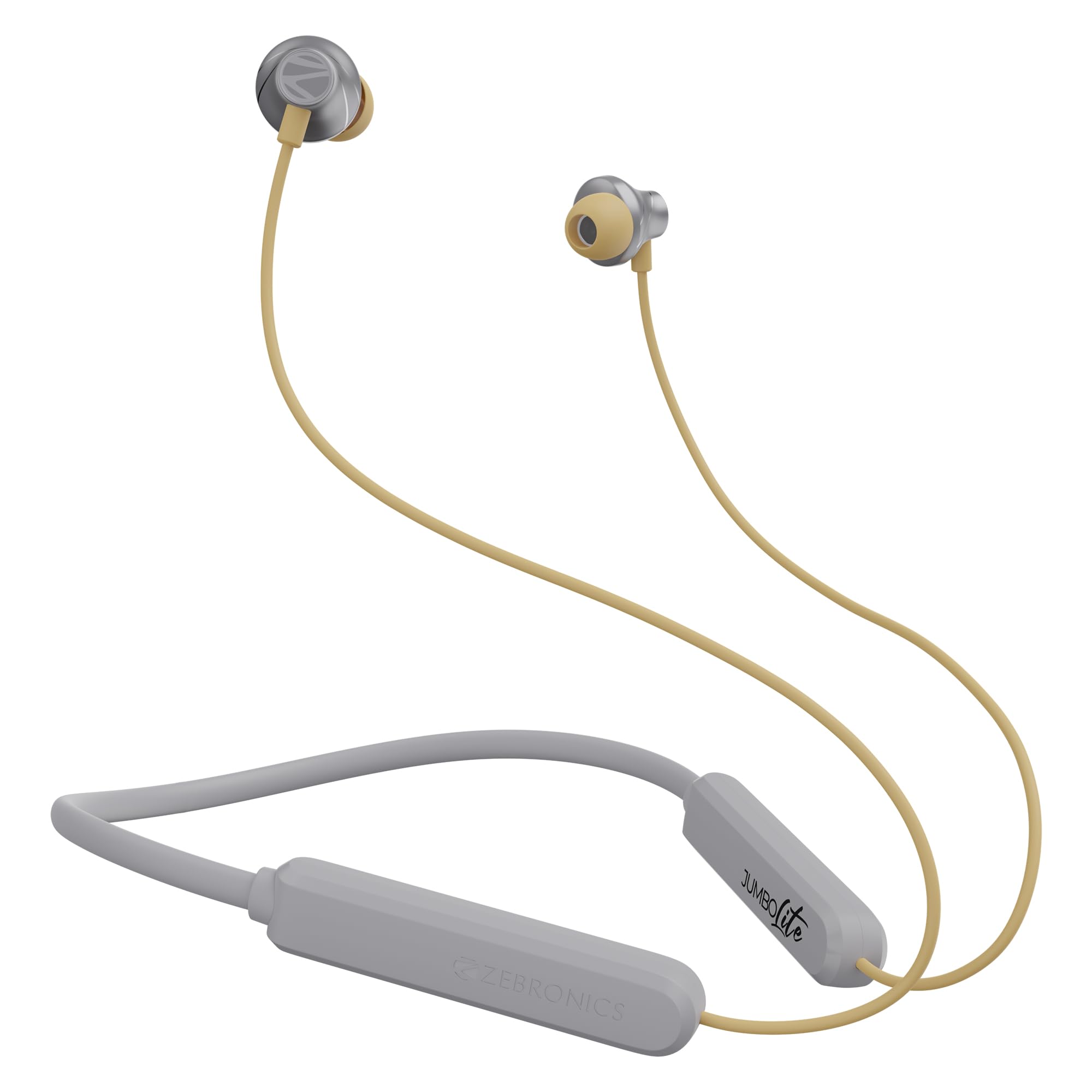 ZEBRONICS Jumbo LITE with 70 Hours Backup, Bluetooth v5.2 Wireless in Ear Neckband, Fast Charging, ENC Calling, Gaming Mode (Upto 50ms), Voice Assistant, Dual Pairing, Splash Proof, and Type C (Grey)-picture-14