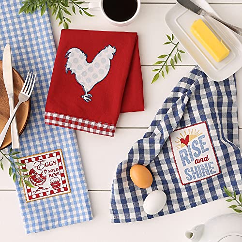 Dii Rise And Shine Rooster Collection 100% Cotton Every Day Basic, Dishtowel Set, Rise And Shine 3 Piece (Camz35808) #TOP4