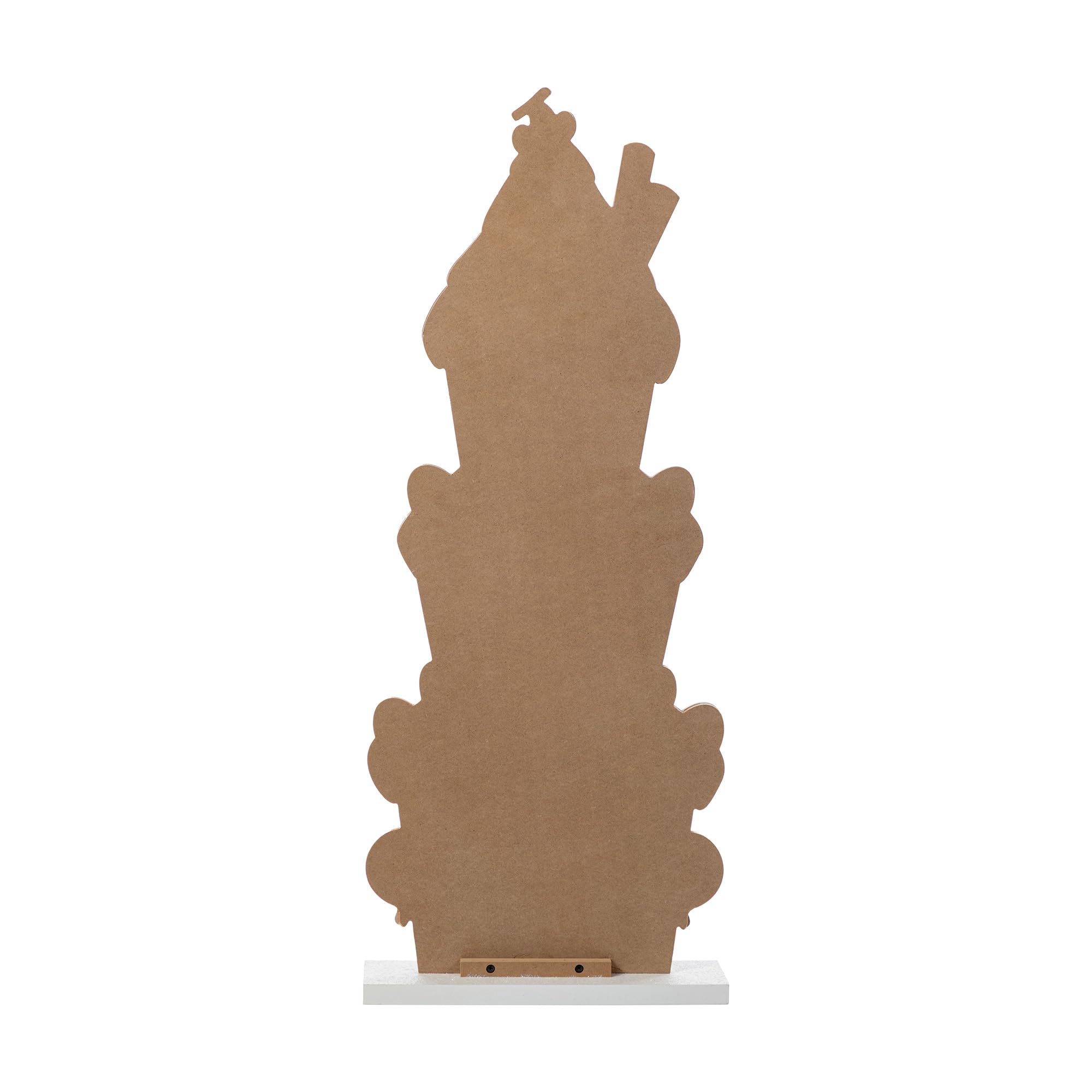 Glitzhome Décoration de porche de Noël en bois de 88,9 cm de hauteur avec message de bienvenue, panneau de pain d'épices rustique autoportant avec base, porte d'entrée intérieure et extérieure