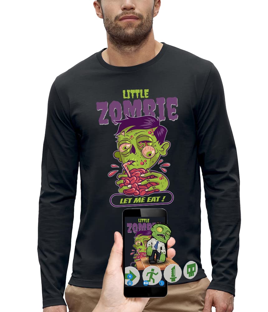 T-Shirt 3D Réalité Augmentée Zombie évite les déguisements d'Halloween lourds