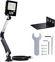 Vista 11 de Lámpara de taller LED de 900 lúmenes, lámpara flexible de cuello de cisne a prueba de agua IP65, cuello de cisne ajustable de 20" con base