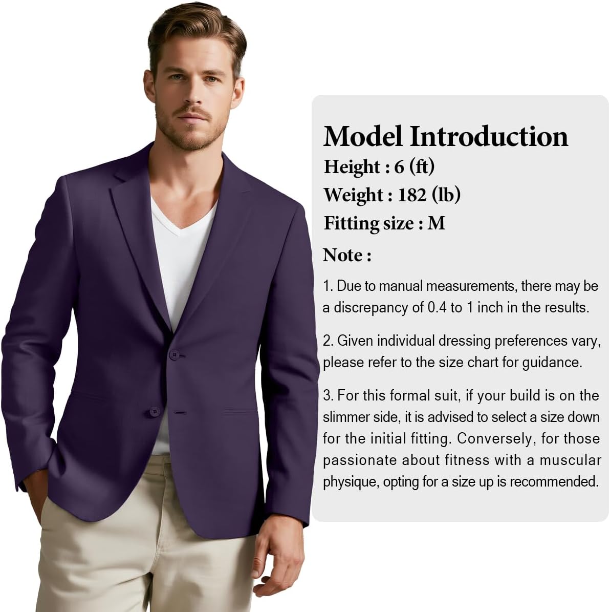 Men's Casual Blazer Slim Fit Suit Jacket for Men Two Button Sports Coats Wedding Prom Party - Image 5