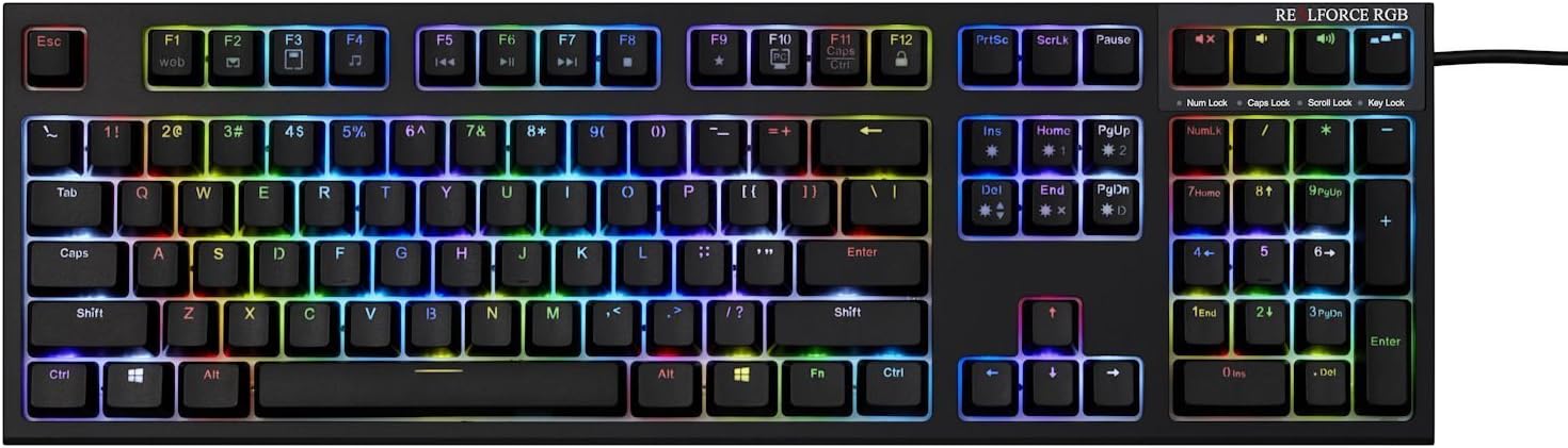Realforce RGB 108-key Backlit Mechanical Keyboard (Black)
