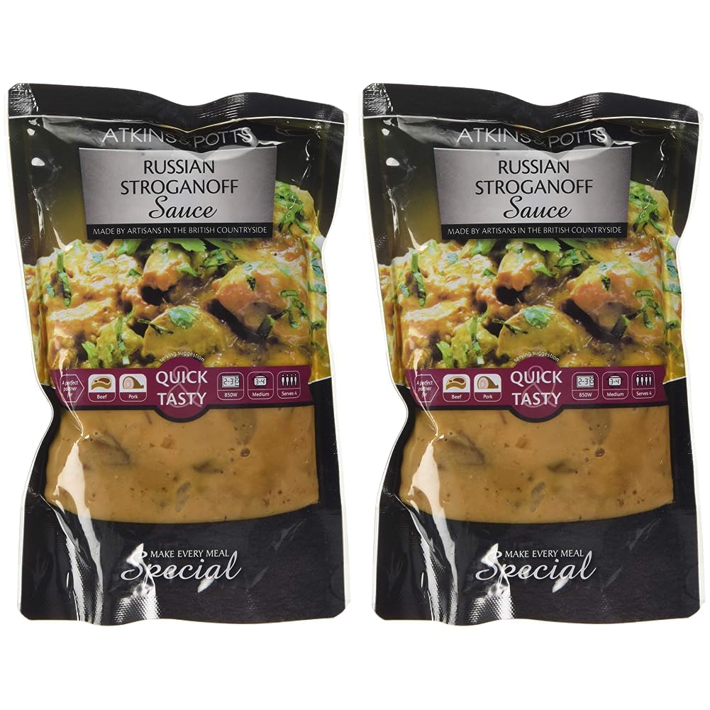 Atkins & PottsStroganoff Sauce - Make Every Meal Special - Great Taste Award Winners - 350g Pouch (Pack of 2)