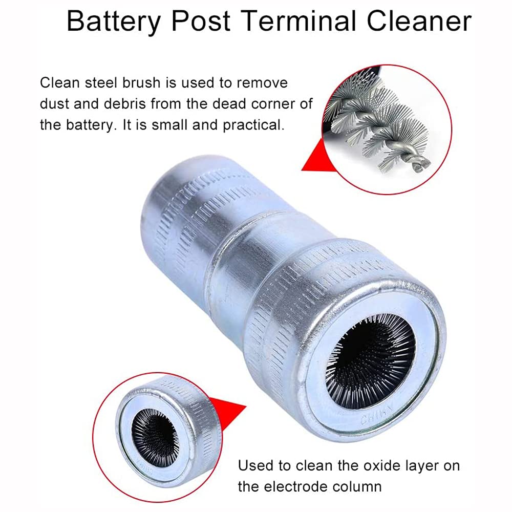 4 In Universal Car Battery Terminal Cleaning Brush For 7/8" 5/8" Terminals Clamps Cleaner Auto Hand Cleaning Tools Bule Brush - Foto 5