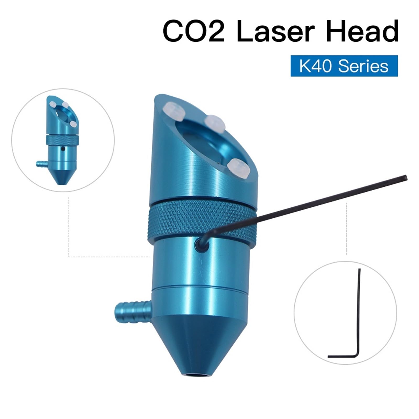 CO2 Laser Head for K40 Series Laser Engraving Cutting Machine Lens Dia 12/15/18mm Focal Length 50.8mm Mirror 20mm(Set B D12 Lens Set)