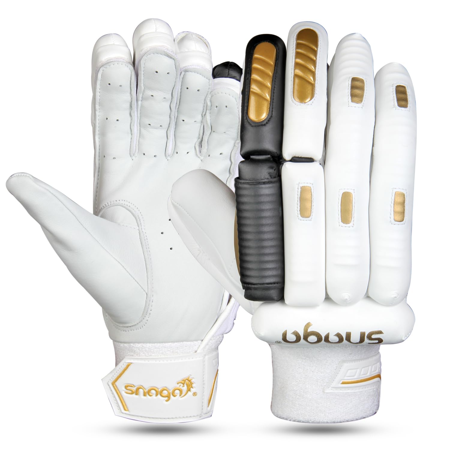Snaga Players Premium Leather Batting Gloves, Fully Paded Gloves/Cut Fingered Gloves for Perfect Grip and Maximum Protection (Men Size)-image-23