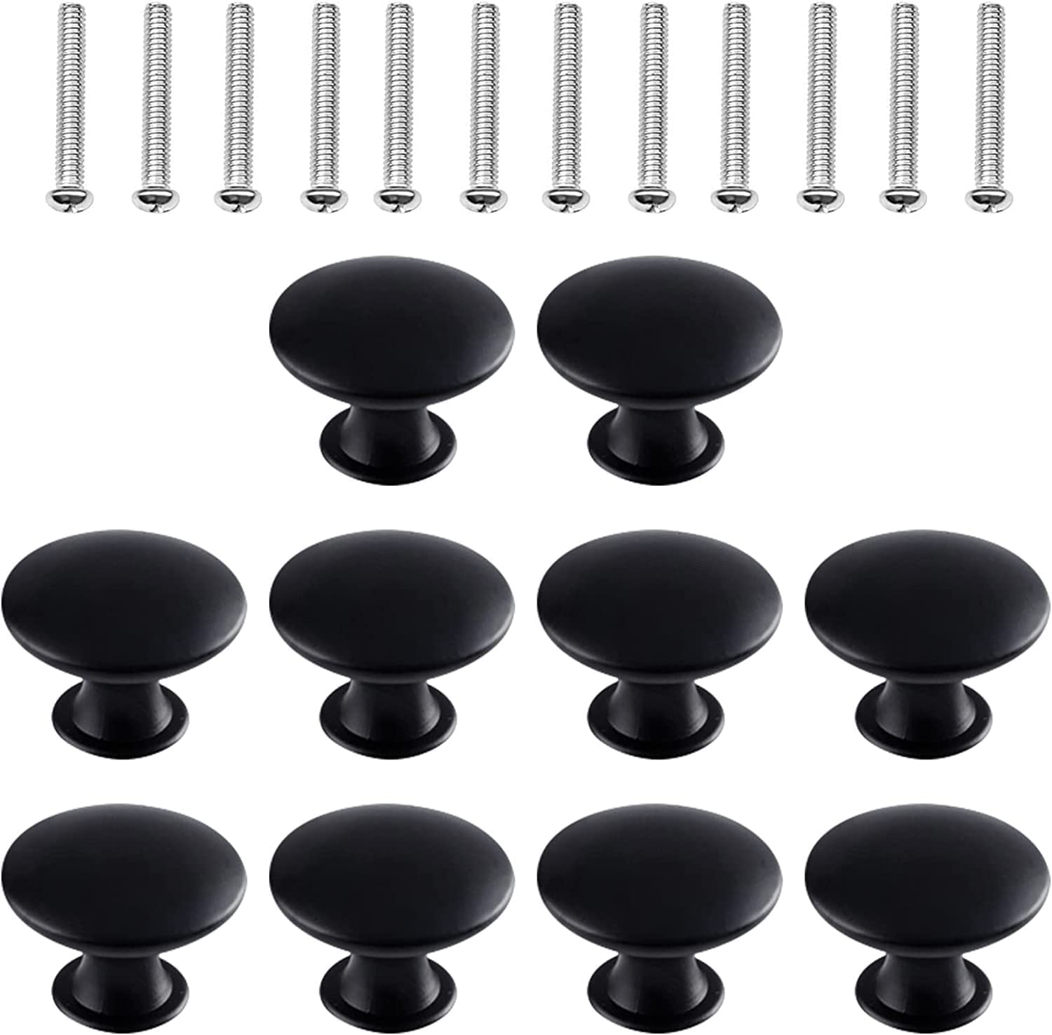 WYTNB Pomoli Per Mobili Nero - 16 Pezzi, Rotondi A Fungo, Con Viti, Per Cassetti E Armadi - Foto 4